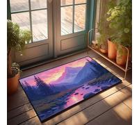 FZFN Chemin de table pour salle de bain et cuisine - Motif coucher de soleil sur la montagne - Réflexions dans la nature - Texte amusant pour filles (40 x 60 cm)