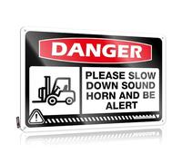 FZFN Danger Please Slow Down Sound Horn & Be Alert Inappropriate Beer Accessories - Pancarte décorative murale à suspendre (30 x 40 cm)