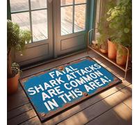 FZFN Fatal Shark Attacks Are Common In This Area! Décoration d'intérieur Petite entrée - Chemin de couloir lavable pour la cuisine (50 x 80 cm)