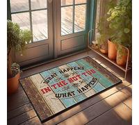 FZFN Grand tapis de douche doux à séchage rapide avec inscription « What Happens In The Hot Tub Stays In The Hot Tub » - 65 x 90 cm