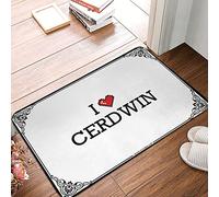FZFN I Love Cerdwin Welcome Door Shaggy Tapis anti-fatigue pour la maison 65 x 90 cm