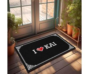 FZFN I Love Kai Peluche de bain à séchage rapide pour chambre à coucher - Décoration extérieure pour porche, tapis antidérapant (65 x 90 cm)