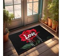 FZFN Love In Bloom: A Red Rose's Melting Heart - Lavable en machine - Salle de bain - Cuisine rustique - Chemin de table décoratif antidérapant (40 x 60 cm)