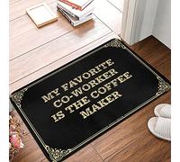 FZFN My Favorite Co-worker Is The Coffee Maker Tapis de couloir lavable pour petite entrée | Décoration d'extérieur vintage durable, lavable, anti-fatigue Boss antidérapant (40 x 60 cm)