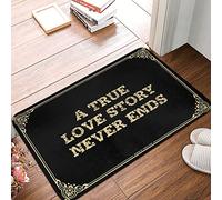 FZFN Paillasson « A True Love Story Never Ends » - Tapis de salle de bain carré anti-fatigue absorbant l'eau (65 x 90 cm)