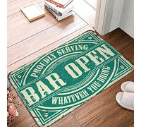 FZFN Paillasson Bar Open - Grande porte extérieure - Panneau de bienvenue antidérapant pour tapis, parfait pour une utilisation en intérieur (65 x 90 cm)