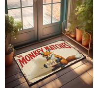 FZFN Paillasson d'extérieur The Monkey Matches: A Tale of Clever Fox et boîte d'allumettes colorée | Teen Stuff Tapis de bain super absorbant, parfait pour la maison ou le bureau d'enfant (50 x 80 cm)