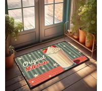 FZFN Paillasson original milkshake avec crème fouettée et fraises - Paillasson Friends Welcome - Imperméable - Absorbant l'eau - 40 x 60 cm