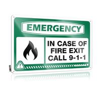 FZFN Plaque murale rétro pour salle de bain d'urgence en cas d'appel de sortie d'incendie (20 x 30 cm)