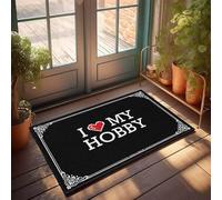 FZFN Tapis de bain à profil bas | I Love My Hobby Shaggy Bath antidérapant (40 x 60 cm)