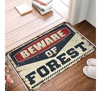 FZFN Tapis de bain antidérapant Beware of Forest - Tapis tressé absorbant pour décoration de chambre de campagne - Convient pour les zones à fort trafic d'hiver (50 x 80 cm)