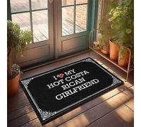 FZFN Tapis de bain antidérapant lavable avec inscription « I Love My Hot Costa Rican Girlfriend » - Idéal pour la salle de jeux en silicone pour chambre d'enfant (40 x 60 cm)