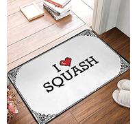 FZFN Tapis de bain antidérapant lavable en caoutchouc | I Love Squash Shaggy pour moule (50 x 80 cm)