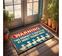 FZFN Tapis de bain Avertissement : protégé par les canards, tapis de sol antidérapant absorbant pour la maison, idéal pour les zones à fort trafic (40 x 60 cm)
