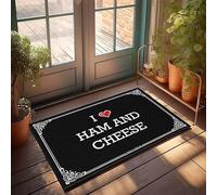 FZFN Tapis de bain Best Man Cave Gifts Low Profile - I Love Jambon et Fromage Anti-fatigue Extérieur Grand Facile à nettoyer Durable pour Extérieur (50 x 80 cm)