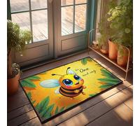 FZFN Tapis de bain décoratif extérieur profil bas - The One And Only : mignon Bee Adventure bain absorbant petit extérieur facile à nettoyer durable pour le football (65 x 90 cm)