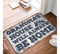 FZFN Tapis de bain en mousse à mémoire de forme pour salle de bain | La maison des grand-mères sera toujours à la maison rustique pour salle de bain étroite (65 x 90 cm)
