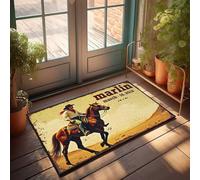 FZFN Tapis de bain humoristique Welcome Home Door Door - Riding Into The Sunset : Marlin's Epic Journey Water Absorbe l'eau, profil bas, mousse à mémoire de forme pour plus de confort (40 x 60 cm)