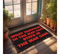FZFN Tapis de bain imperméable pour animaux de compagnie « What Happens In The Man Cave Stays In The Man Cave Stays In The Man Cave. » - Tapis de salle de bain rétro pour homme (65 x 90 cm)