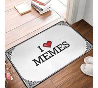 FZFN Tapis de bain tressé I Love Memes | Décoration de chambre indienne, esthétique, tapis antidérapant à poils ras idéal pour la décoration d'intérieur de la maison et du bureau (40 x 60 cm)