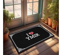 FZFN Tapis de bienvenue I Love Ymir, décoration de maison sur le lac chenille tapis de bain antidérapant pour salle de bain en silicone salon chambre (40 x 60 cm)