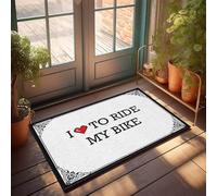 FZFN Tapis de couloir antidérapant en mousse avec inscription « I Love To Ride My Bike » - 65 x 90 cm