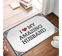 FZFN Tapis de couloir imperméable avec inscription « I Love My Amazing Husband » - Joli pour chambre à coucher, chambre d'adolescent, décoration de chambre (40 x 60 cm)