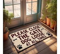 FZFN Tapis de cuisine antidérapant | Gardez la barrière fermée pour la sécurité de votre chien dans la salle de bain petit pour la gratitude (65 x 90 cm)