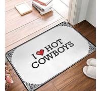 FZFN Tapis de cuisine antidérapant I Love Hot Cowboys - Tapis de cuisine Texas en caoutchouc chenille (40 x 60 cm)