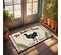 FZFN Tapis de cuisine d'intérieur Welcome Paw - The Butler's Guide to Cuts of Bird imperméable et résistant aux taches (65 x 90 cm)