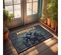FZFN Tapis de cuisine en peluche Monlyia : The Mighty Gorilla Guardian | Tapis de sol moderne et ferme, antidérapant, anti-fatigue, idéal pour la chambre d'enfant en silicone (65 x 90 cm)