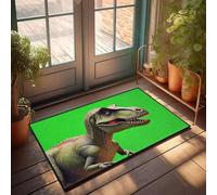 FZFN Tapis de cuisine imperméable pour salle de bain, terrasse, extérieur, tyrannosaure féroce avec une bouche ouverte affichant des dents pointues, petite baignoire antidérapante pour intérieur et
