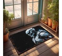 FZFN Tapis de cuisine pour animaux de compagnie guerrier robotique en armure futuriste | Tapis de salle de bain avec dos en caoutchouc ultra anti-fatigue Idéal pour la décoration d'intérieur à