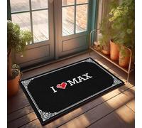 FZFN Tapis de cuisine pour homme en mousse à mémoire de forme I Love Max Bath résistant aux taches (65 x 90 cm)