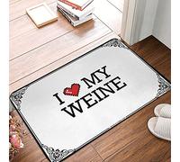 FZFN Tapis de cuisine Shaggy « I Love My Weine » - Antidérapant - Idéal pour la salle de jeux des enfants - 65 x 90 cm