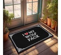 FZFN Tapis de décoration d'intérieur antidérapant | I Love My Wolf Pack Door Funny Outdoor pour le sable (65 x 90 cm)