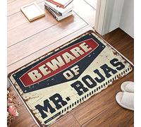 FZFN Tapis de salle de bain - Accessoires de camping en plein air - Profil bas - Méfiez-vous de Mr. Rojas - Imperméable - Pour salle de bain - Entrée intérieure - Amusant, facile à nettoyer - Durable