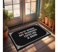 FZFN Tapis de salle de bain antidérapant uni avec inscription « I Love It When My Husband Gets Me A Beer » (40 x 60 cm)