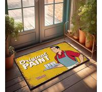FZFN Tapis de salle de bain drôle d'entrée originale peinture bleue diamant bière | Accessoires de chambre pour homme Tapis de bain en mousse antidérapant (40 x 60 cm)