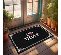 FZFN Tapis de salle de bain en caoutchouc antidérapant | I Love Uday Shaggy pour militaire (50 x 80 cm)