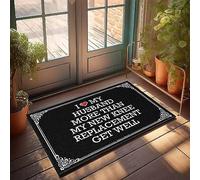 FZFN Tapis de salle de bain « I Love My Husband More Than My New Knee Replacement Get Well » - Décoration de salle de bain vintage personnalisée avec dos en caoutchouc - Tapis de sol pour moule et