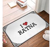 FZFN Tapis de sol I Love Ratna, antidérapant et absorbant, idéal pour les filles dans les zones à fort trafic (50 x 80 cm)