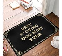FZFN Tapis de sol imperméable pour le bain Best F*cking Dog Mom Ever - Protection pour animaux de compagnie en peluche Accessoires de décoration d'intérieur, tapis adapté pour la décoration