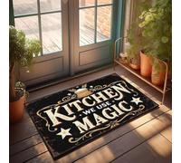 FZFN Tapis de sol Kitchen Magic : Where Cooking Becomes Art! - Tapis doux et amusant pour l'extérieur - Accessoires de bière - Lavable - Pour chambre à coucher et salon colorés (65 x 90 cm)