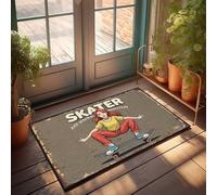 FZFN Tapis Tiki Décorations à profil bas - Skater Girl : Just Wanna Have Fun Salle de bain Antidérapant Maison Extérieur Amusant Facile à nettoyer Durable pour Gamer (65 x 90 cm)