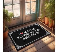 FZFN Tiki Tapis de cuisine absorbant et rembourré | I Love My Dad To The Moon And Back Grande douche antidérapant pour humour maison (50 x 80 cm)