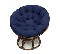 FZKun Coussin pour chaise Papasan - Coussin de chaise rond rembourré épais, doux pour balancelle en forme de nid d'œuf, confortable, pour intérieur et extérieur (bleu marine, 90 cm)