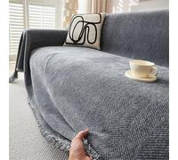 FZKun Couvre-canapé - Housse Chenille Décontractée Décorative en Texture Couvre-canapé Protège Toutes Saisons pour Salon Chambre à Coucher Voyage (Gris Foncé, 180x230cm)