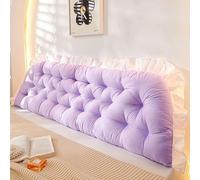 FZKun Grand traversin pour tête de lit avec attaches de fixation - Support de positionnement, appui-dos, coussin de lecture long avec housse amovible, coussin de dossier pour lit, canapé, lit de jour