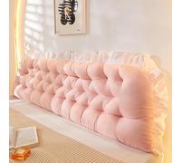 FZKun Grand traversin pour tête de lit avec attaches de fixation - Support de positionnement, appui-dos, coussin de lecture long avec housse amovible, coussin de dossier pour lit, canapé, lit de jour